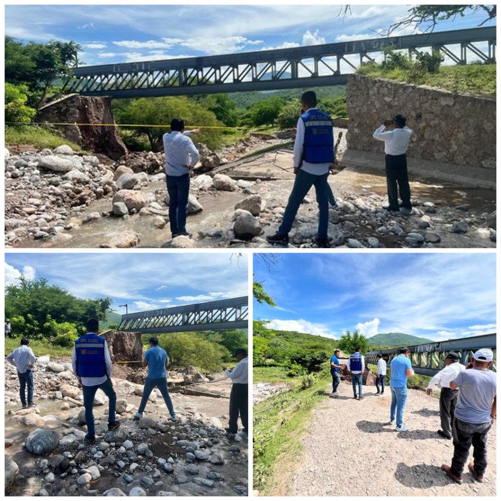 Instruye Evelyn Salgado atender reporte de daños en el puente Arroyo Temalác, en Copalillo.