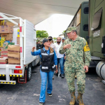 Supervisa Evelyn Salgado la atención humanitaria del Gobierno del Estado en el albergue de Expo Mundo Imperial